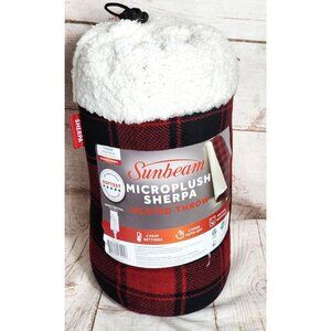 Sunbeam Intertek Microplush Sherpa Heated Throw Blanket – 4 Heat Setting